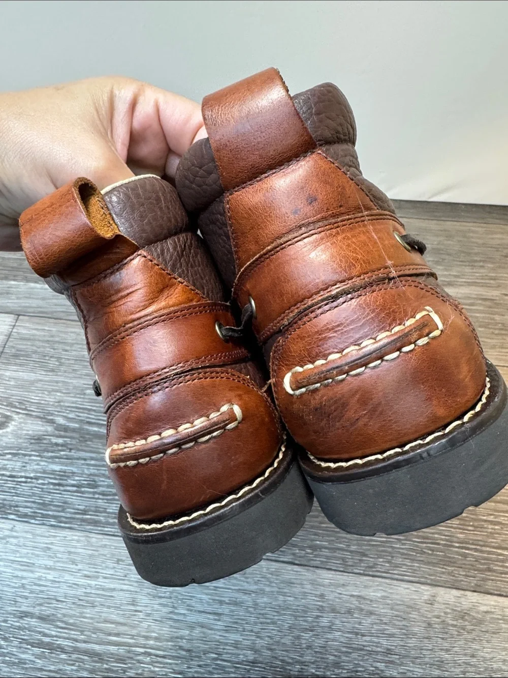 L.L. Bean Men's Two-Tone Brown Leather Chukka Boots men’s SZ 11 (h114)